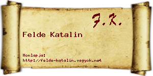 Felde Katalin névjegykártya